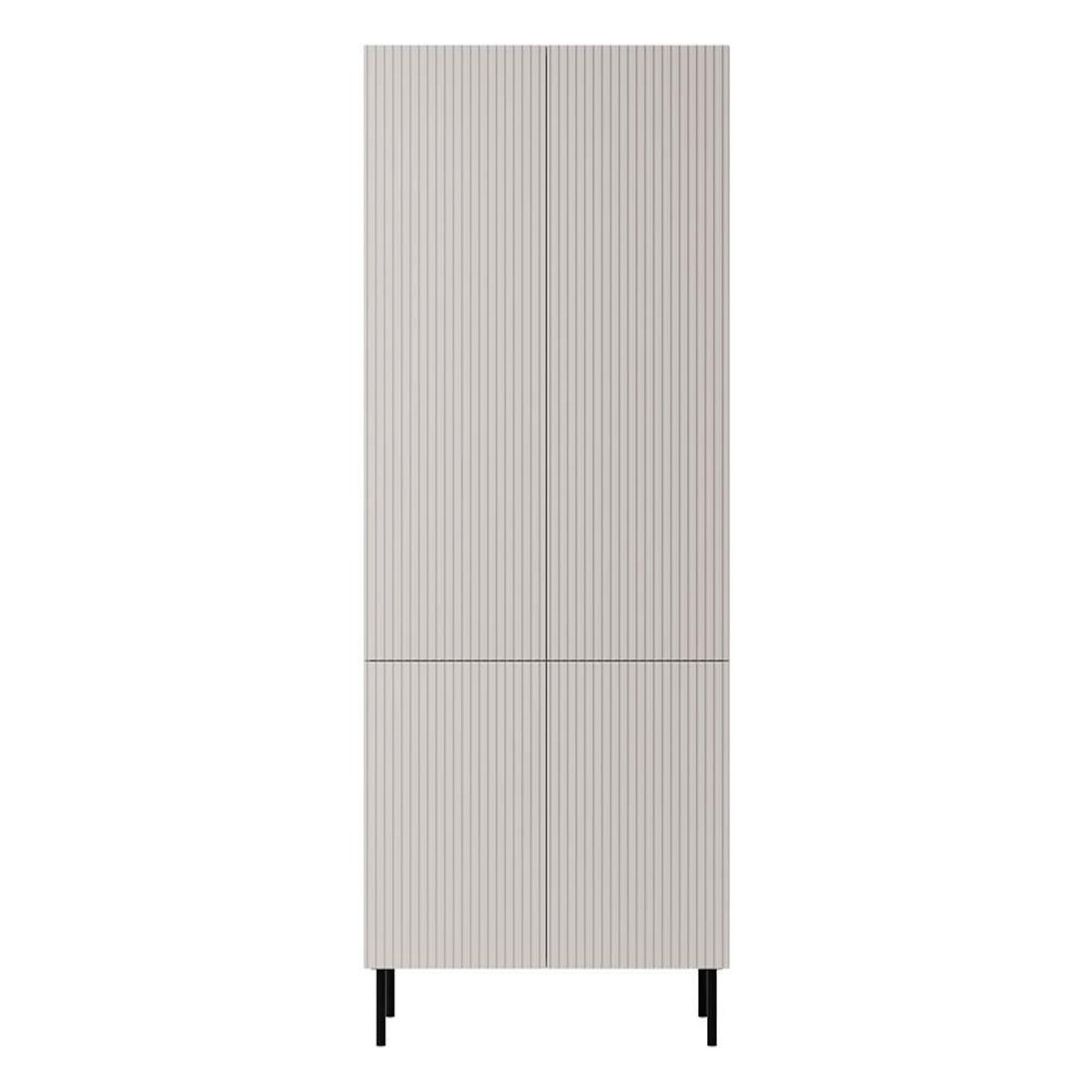 BEST MOBILIER Timote - armoire avec penderie et étagères - écru - 185x90 cm