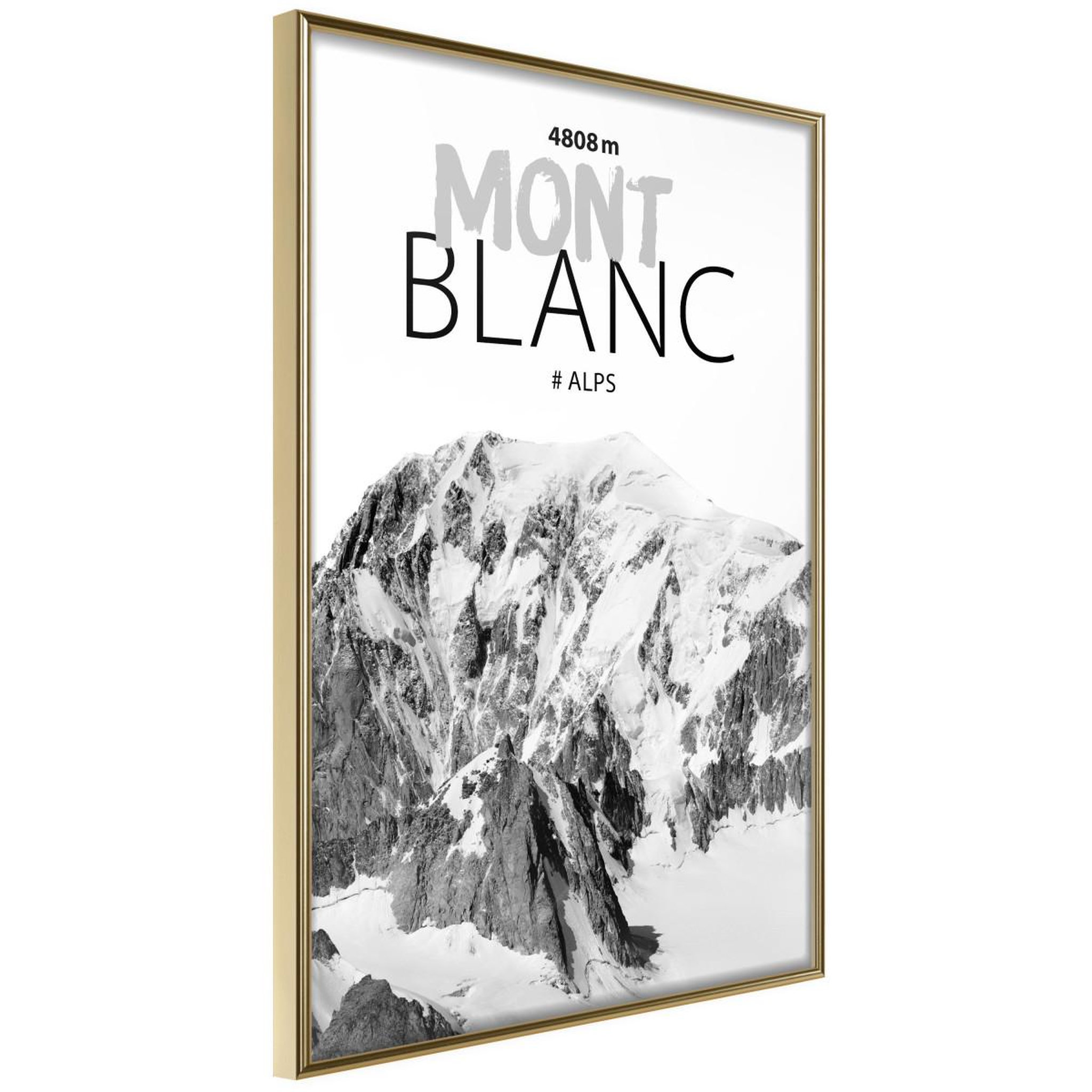Paris Prix Affiche murale encadrée  peaks of the world mont blanc