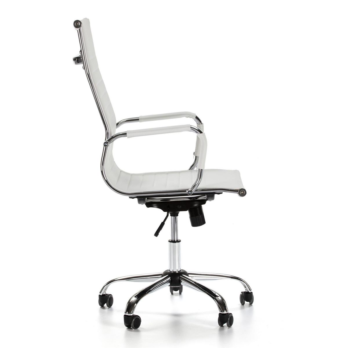 VS VENTA-STOCK Fauteuil de Bureau Londres inclinable Blanc, Cuir synthétique