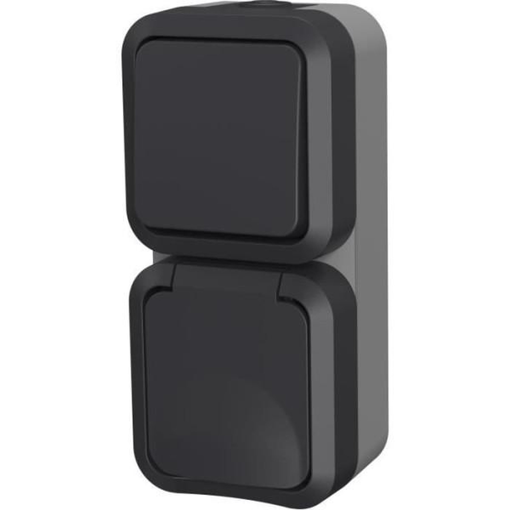 MARKET24 Double va et vient + prise verticale - quarx - aqua pro - extérieure, verticale, ip55, 250v, 16a