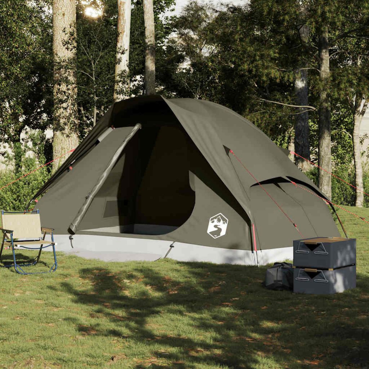 VIDAXL Tente familiale a dome 6 personnes marron impermeable
