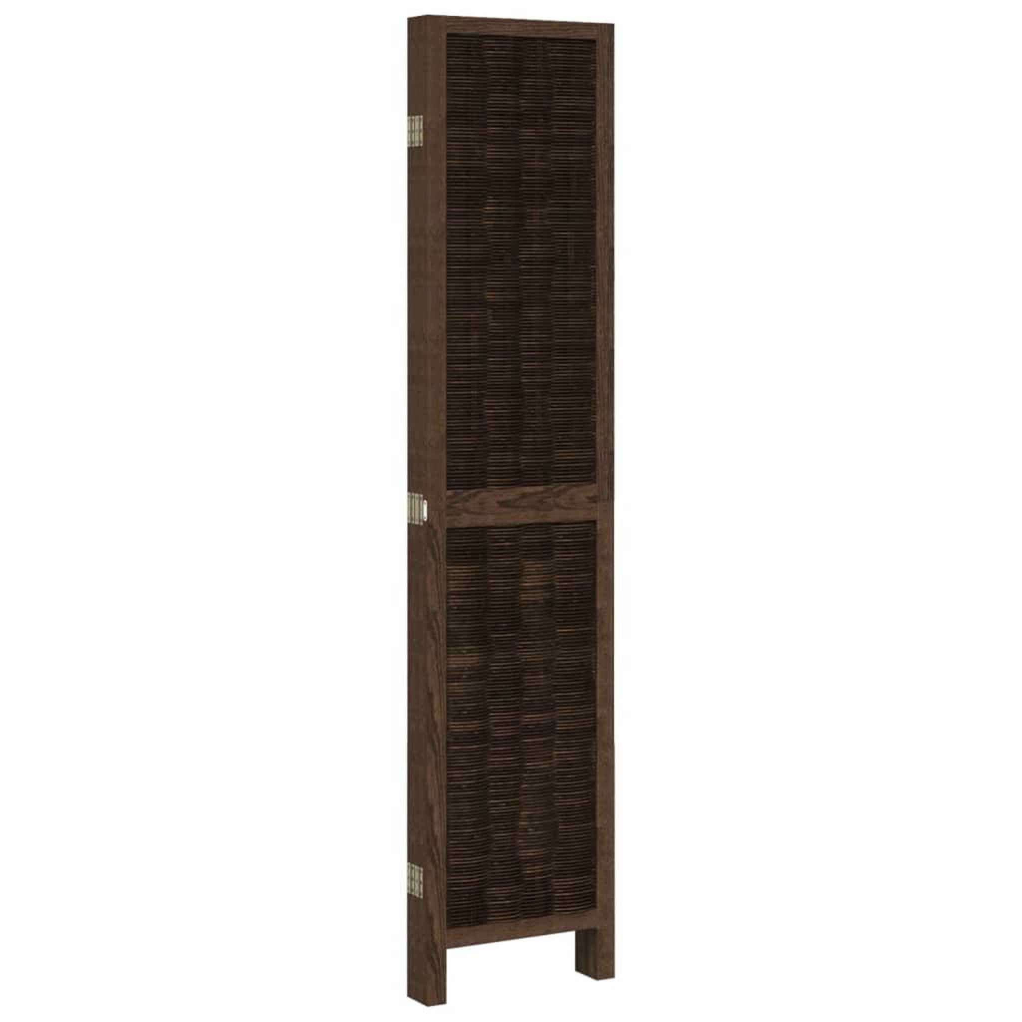 Voir la diapositive 5 : VIDAXL Cloison de separation 5 panneaux marron fonce paulownia massif