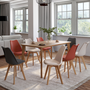Voir la diapositive 2 : ID MARKET Lot de 8 chaises scandinaves SARA mix color gris foncé x2, terracotta x3, beige x3