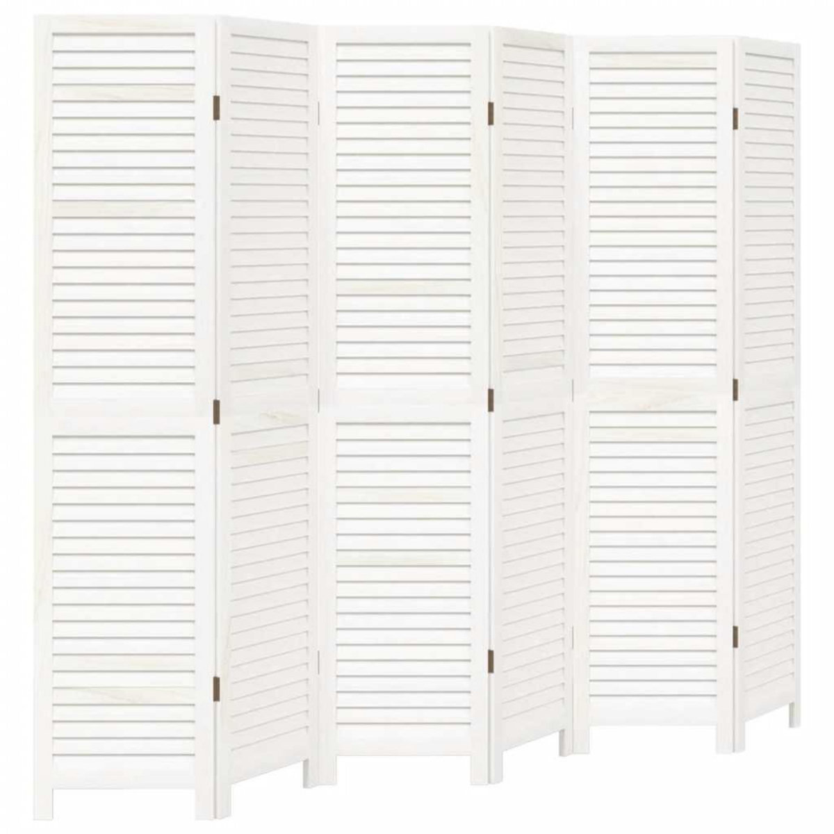 VIDAXL Cloison de separation 6 panneaux blanc bois de paulownia massif