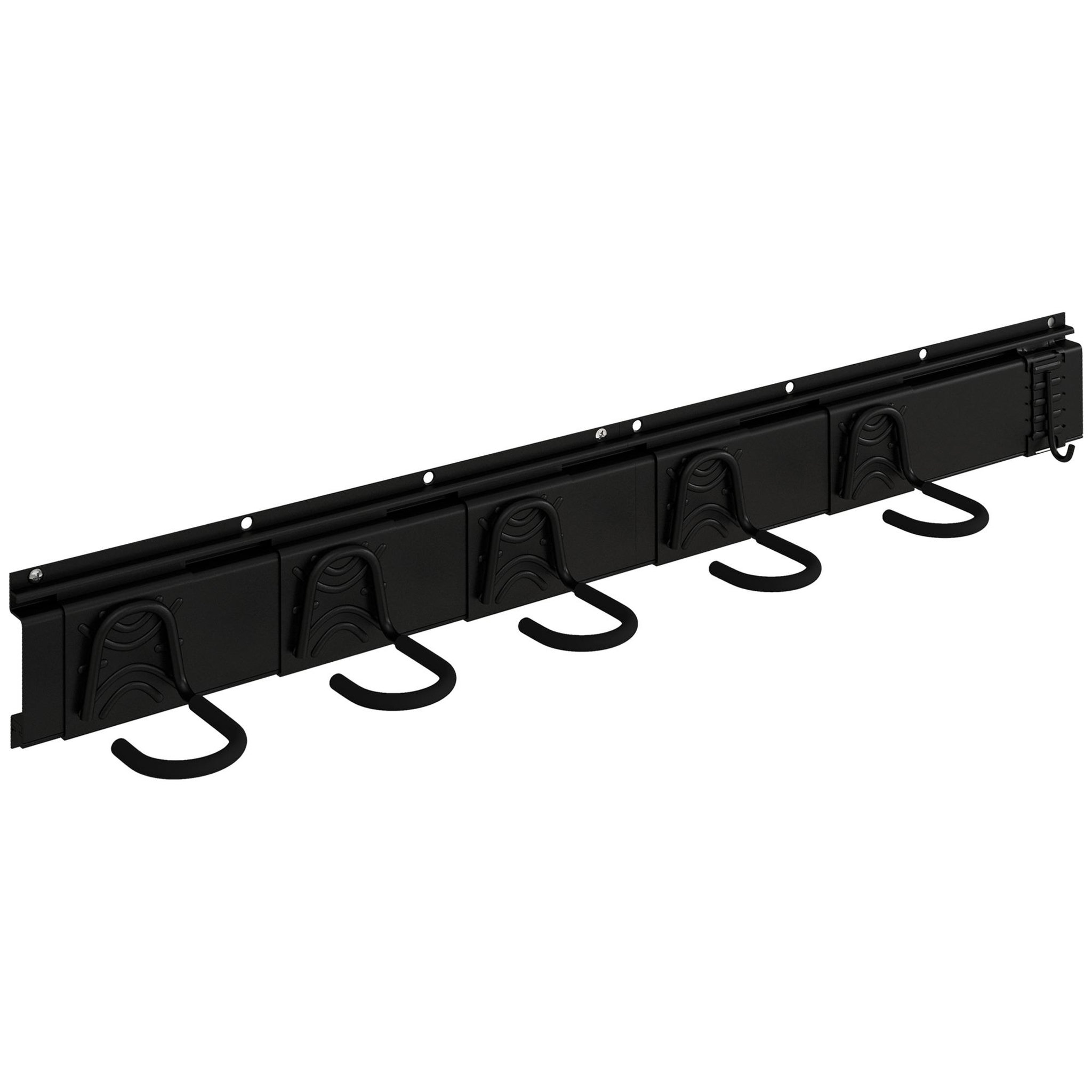Voir la diapositive 1 : HOMCOM Support mural pour vélos, porte-vélos mural rangement pour 5 vélos et 3 casques, crochets de rangement réglables, porte-vélos, 121,5 x 10 cm noir