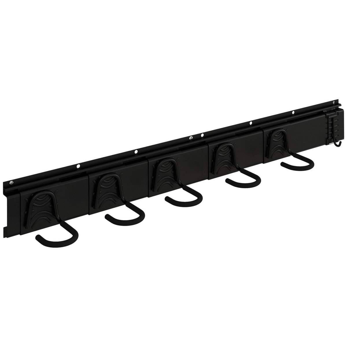 HOMCOM Support mural pour vélos, porte-vélos mural rangement pour 5 vélos et 3 casques, crochets de rangement réglables, porte-vélos, 121,5 x 10 cm noir