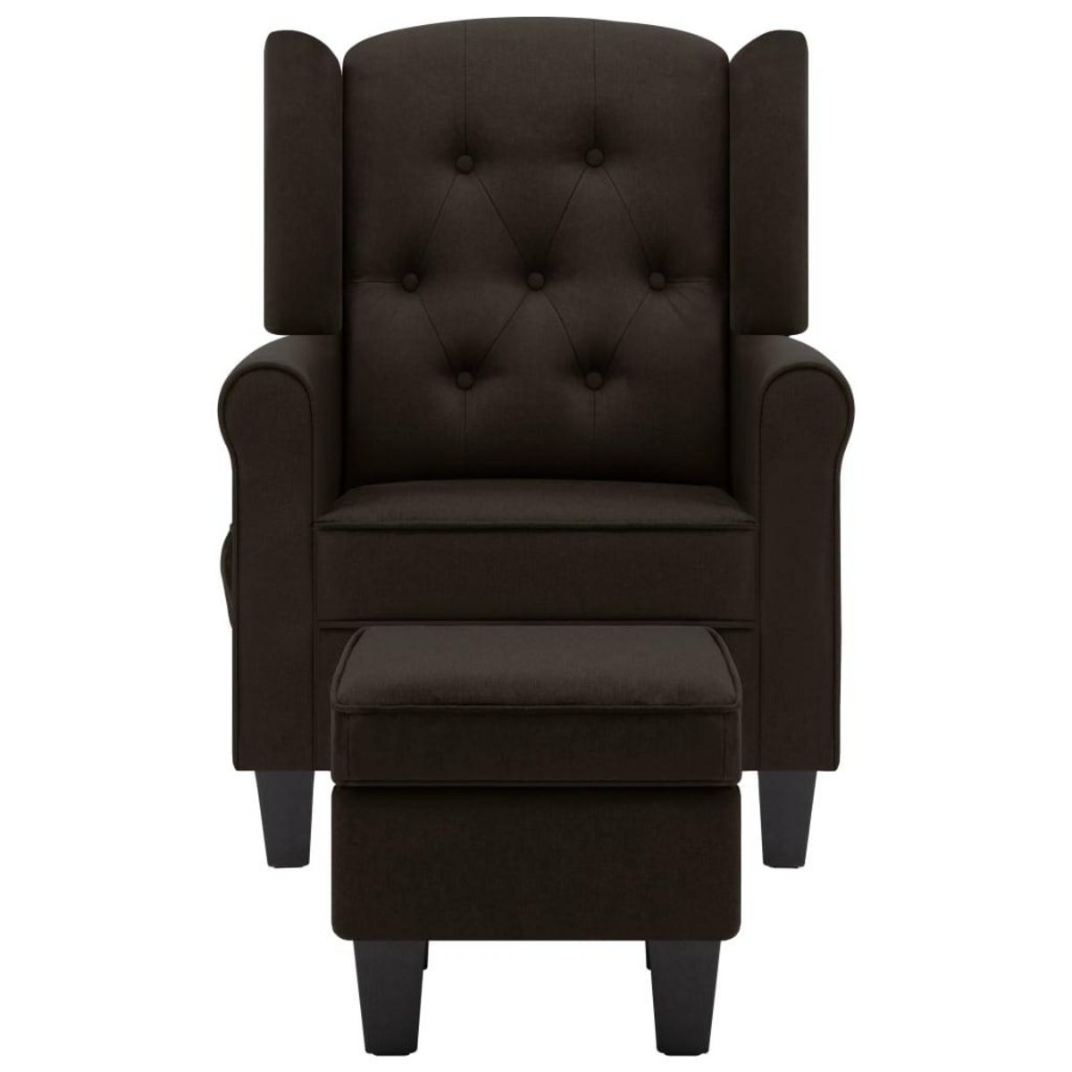 VIDAXL Fauteuil de massage avec repose-pied Marron fonce Tissu