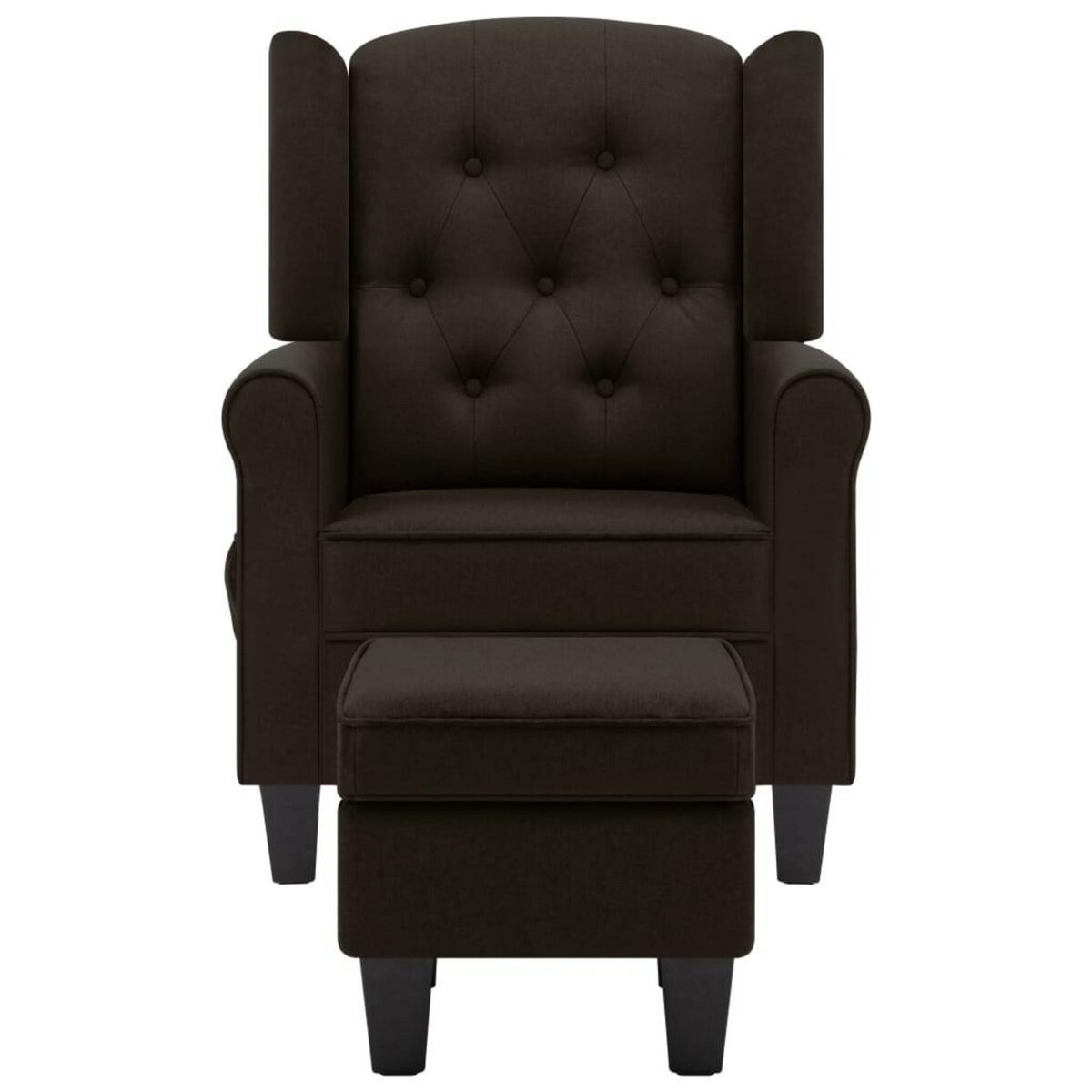 VIDAXL Fauteuil de massage avec repose-pied Marron fonce Tissu