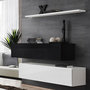 Voir la diapositive 1 : Paris Prix Lot de 2 Bancs Muraux & Étagère  Switch SBII  130cm Noir & Blanc