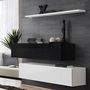 Voir la diapositive 1 : Paris Prix Lot de 2 Bancs Muraux & Étagère  Switch SBII  130cm Noir & Blanc