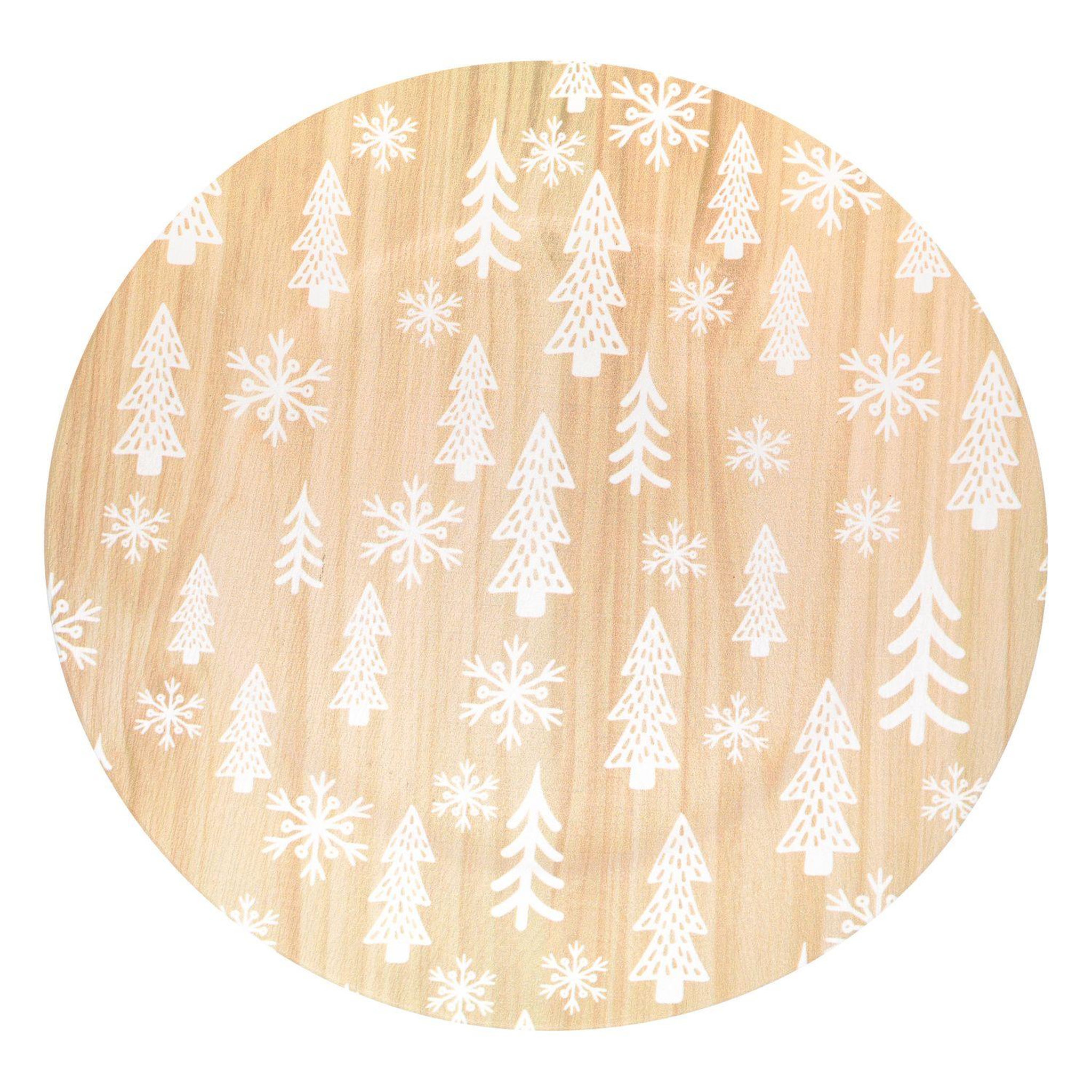 TOILINUX Lot de 12 assiettes de présentation effet bois sapins - beige