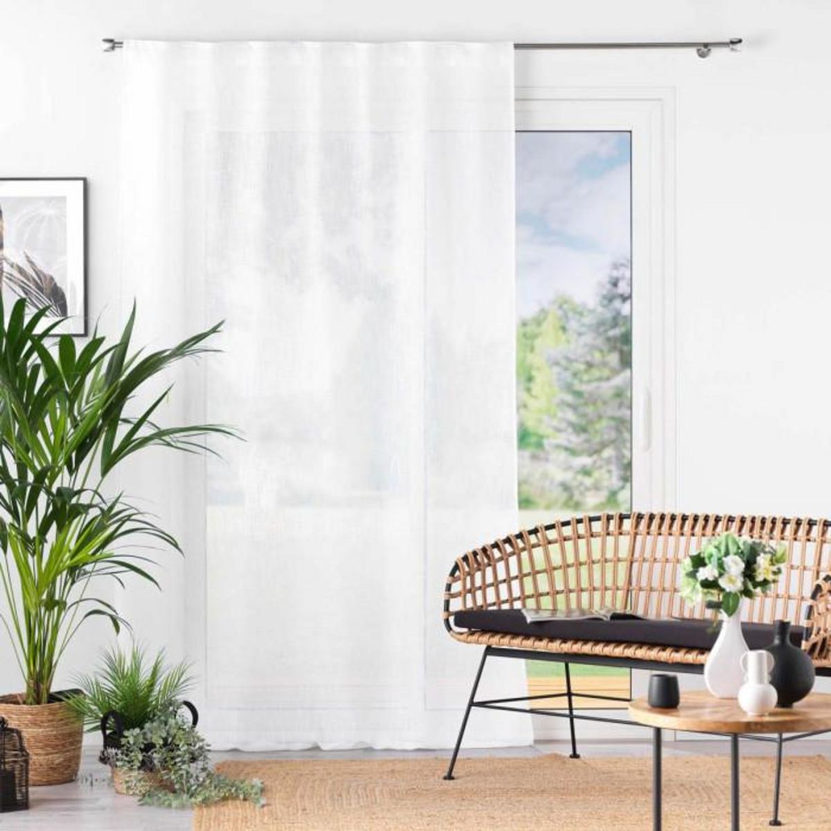 Paris Prix Rideau Voilage à Passants  Haltona  140x240cm Blanc