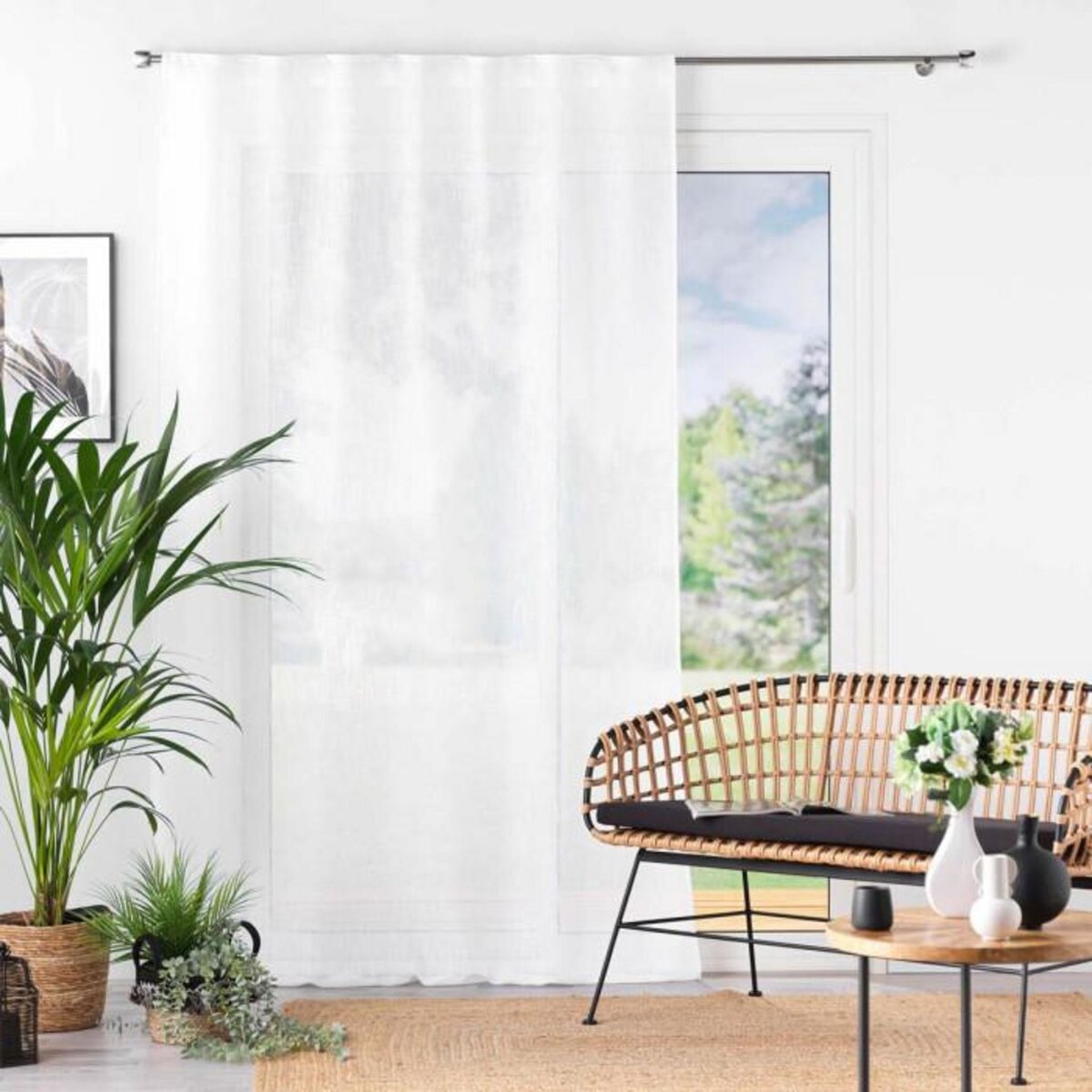 Paris Prix Rideau Voilage à Passants  Haltona  140x240cm Blanc