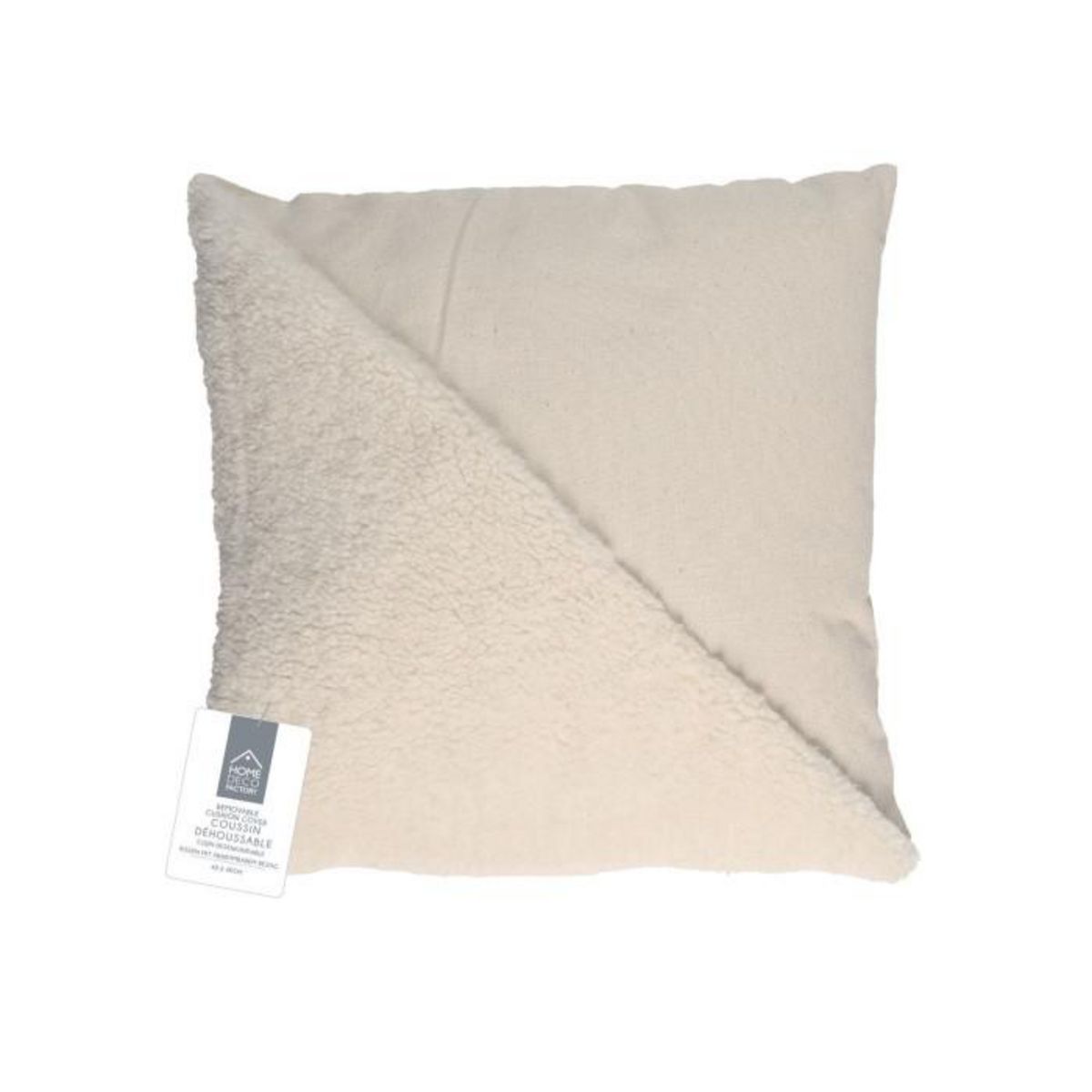 Paris Prix Coussin Déco  Bouclette  40x40cm Beige