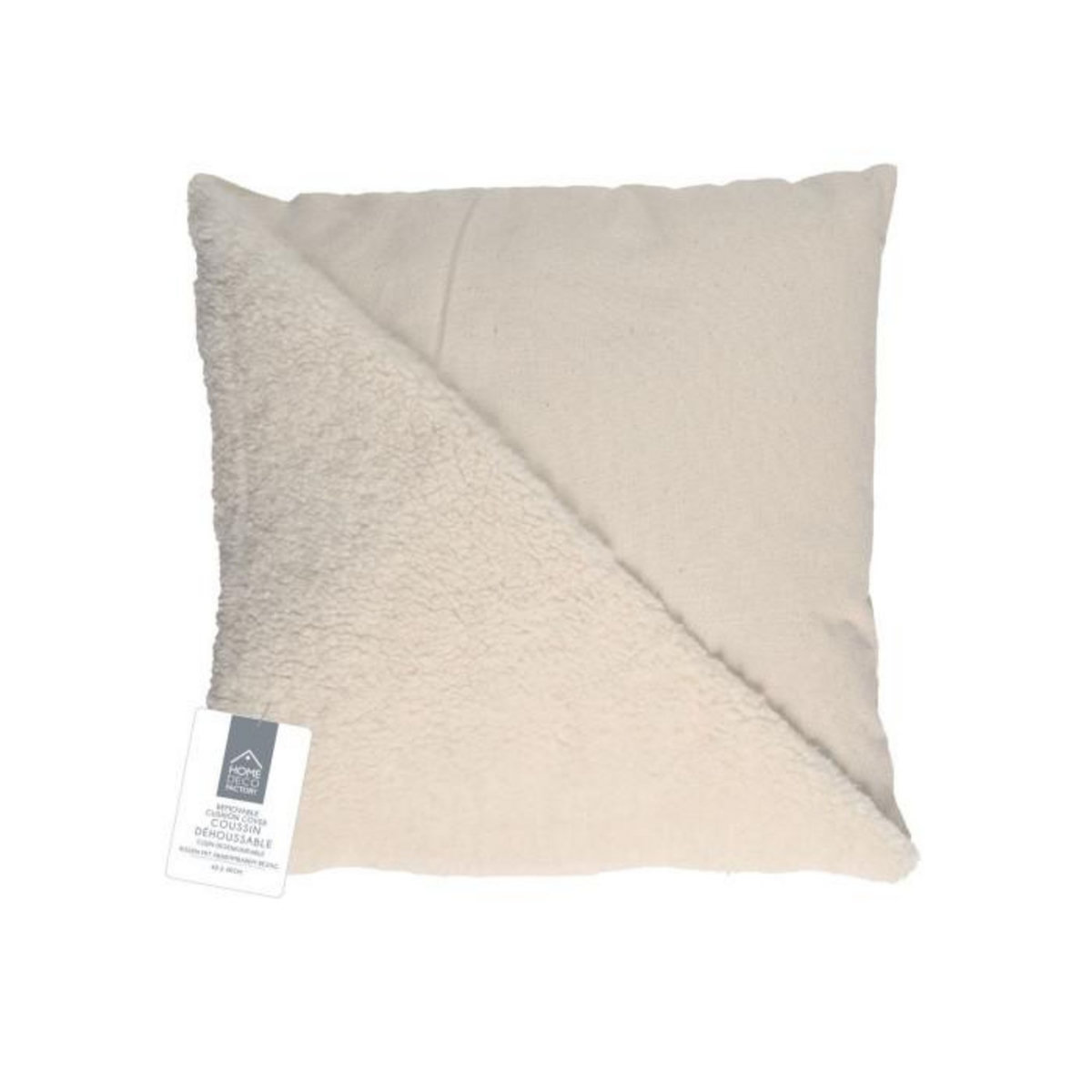 Paris Prix Coussin Déco  Bouclette  40x40cm Beige