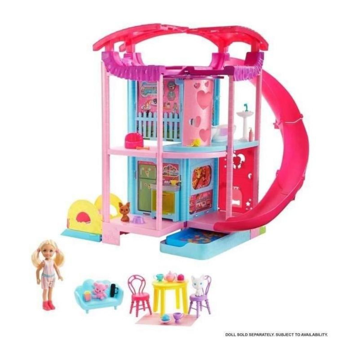 BARBIE MATTEL L'incroyable Maison de Chelsea et ses animaux Barbie, 50 cm