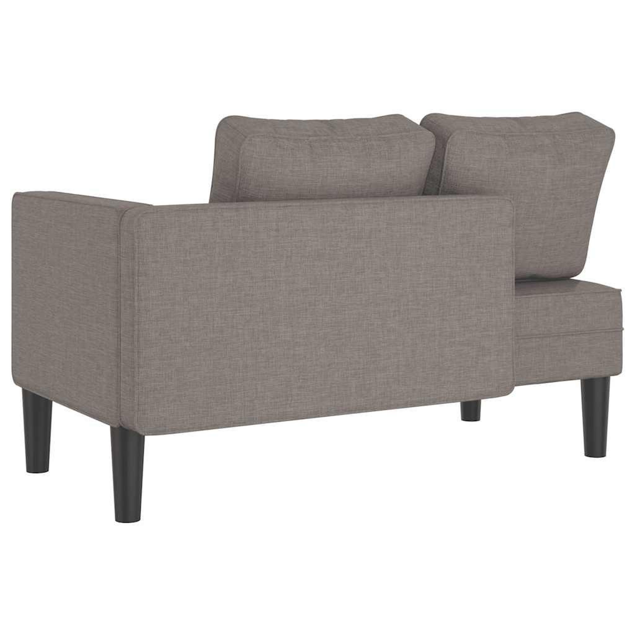 Voir la diapositive 5 : VIDAXL Chaise longue avec coussins taupe tissu