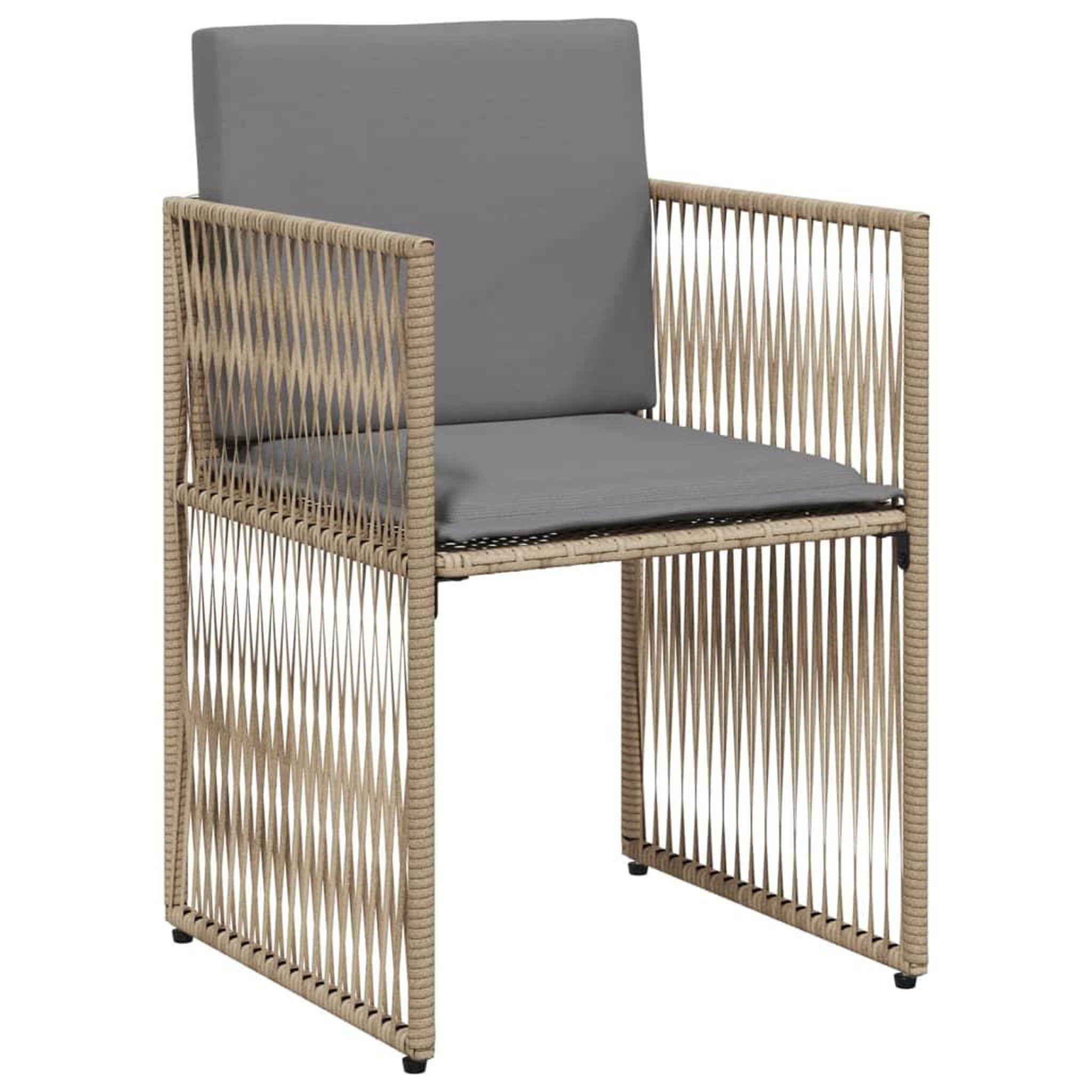 Voir la diapositive 5 : VIDAXL Ensemble a manger de jardin et coussins 7 pcs beige poly rotin
