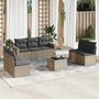 Voir la diapositive 1 : VIDAXL Salon de jardin 8 pcs avec coussins gris resine tressee