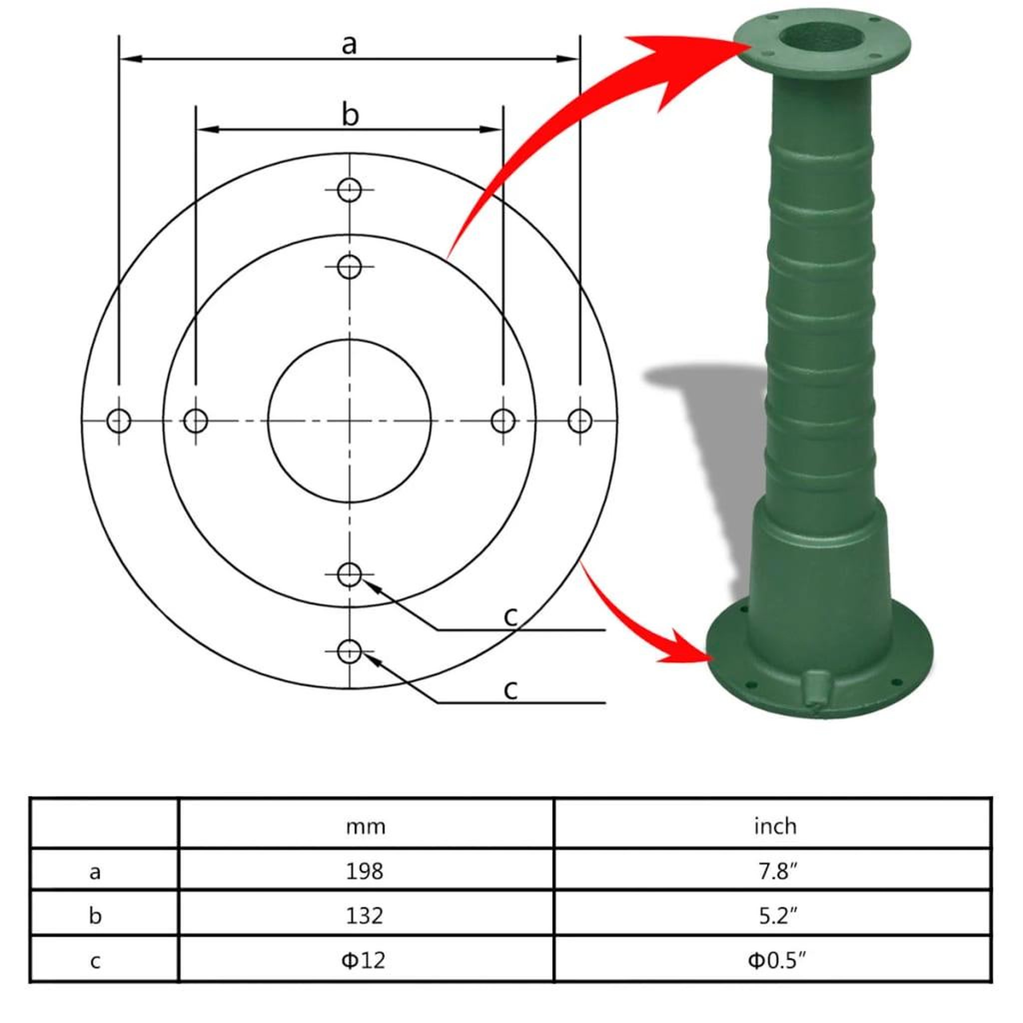 Voir la diapositive 4 : VIDAXL Support en fonte pour pompe a eau manuelle de jardin