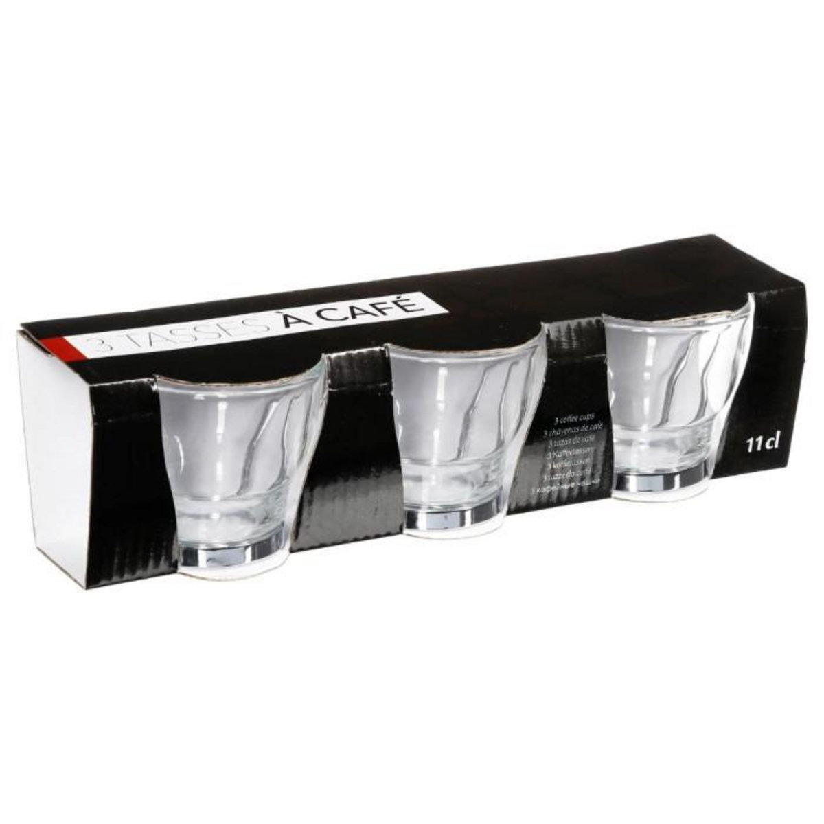 SECRET DE GOURMET Lot de 3 Mugs en Verre  Abel  11cl Transparent