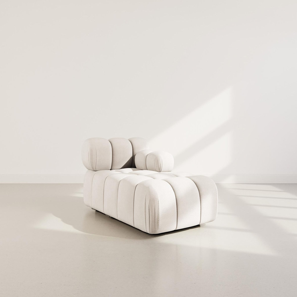 LISA DESIGN Ruby - module d'assise méridienne droite en velours texturé