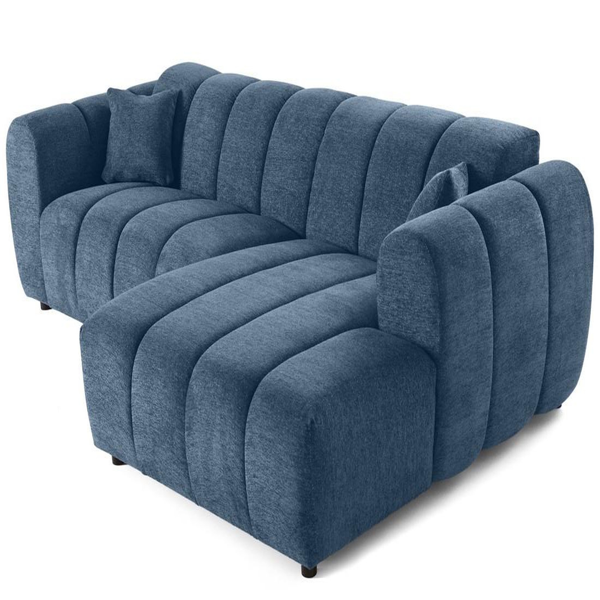 Voir la diapositive 2 : LISA DESIGN Curtis - canapé d'angle droit 4 places en tissu texturé