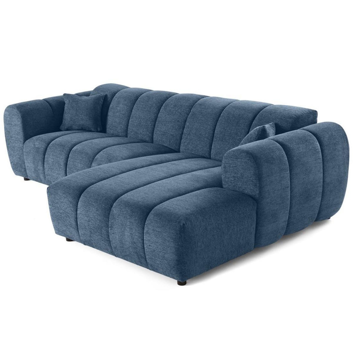 LISA DESIGN Curtis - canapé d'angle droit 4 places en tissu texturé