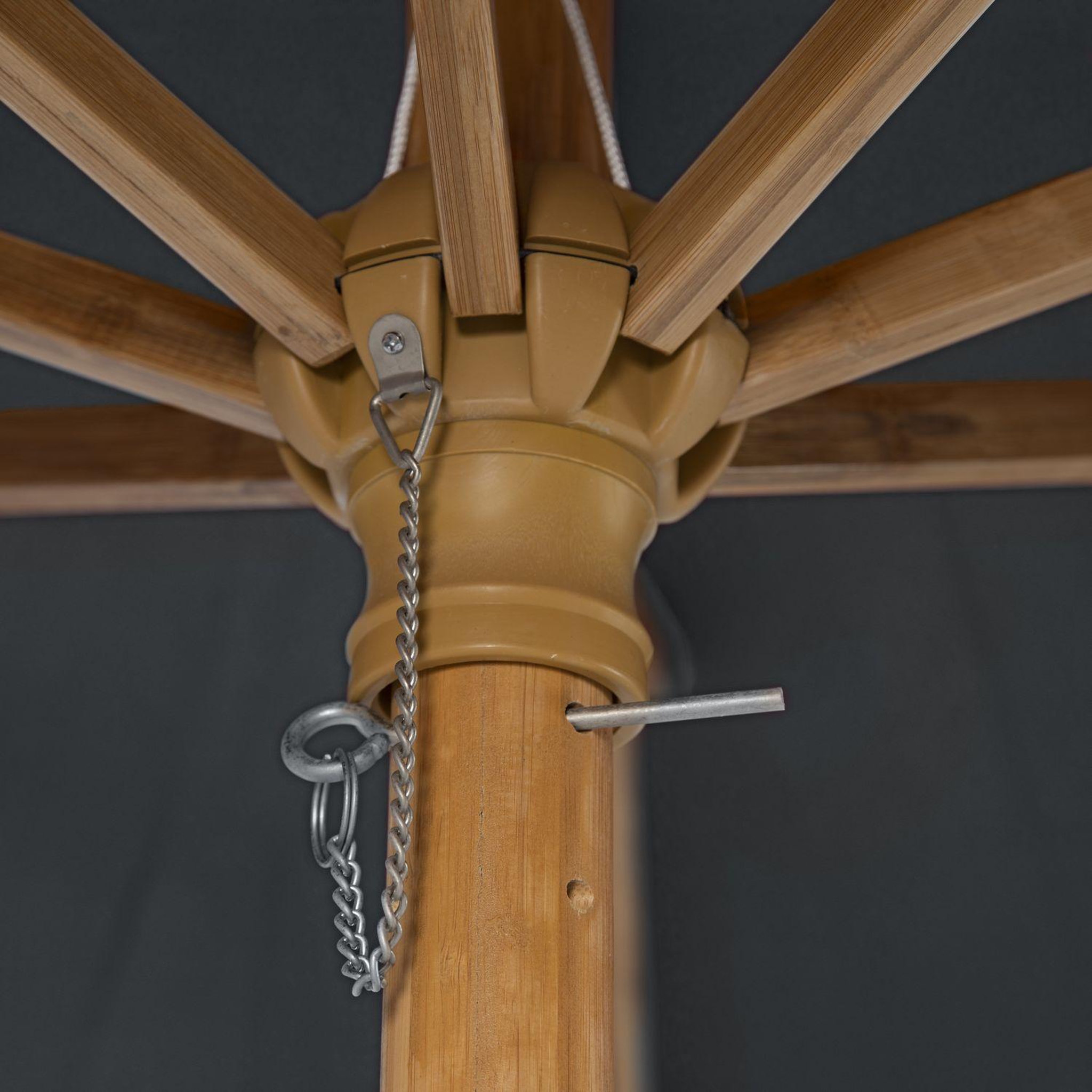 Voir la diapositive 4 : HESPERIDE Parasol droit rond en bambou Tinaei