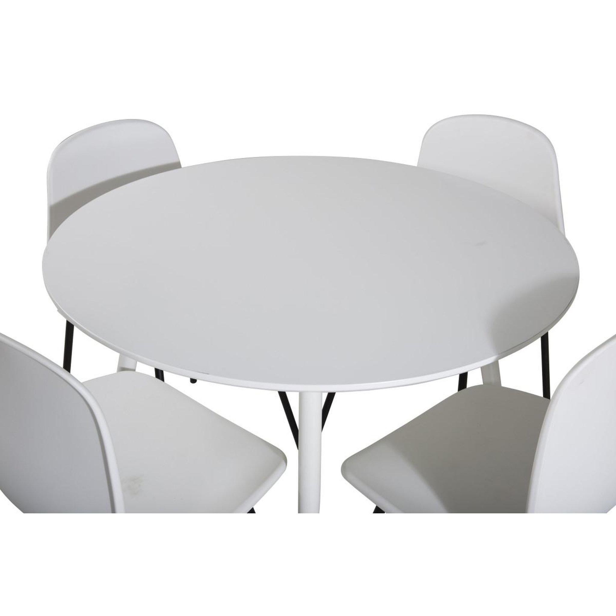 Voir la diapositive 3 : Paris Prix Ensemble table à manger & 4 chaises  plaza & artic  100cm blanc