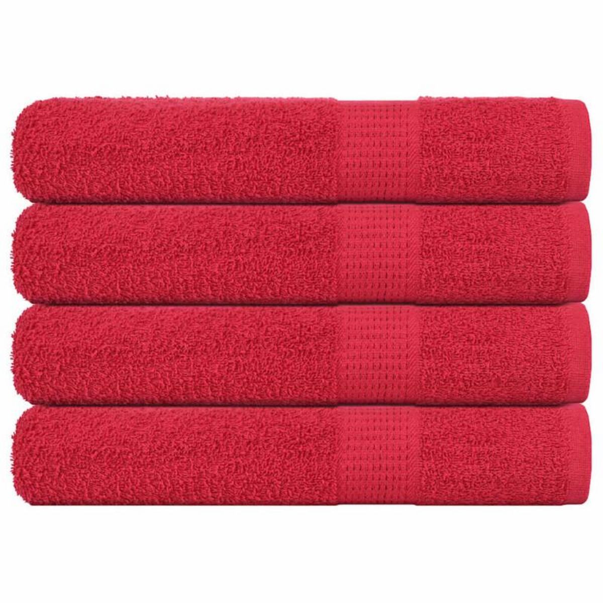 VIDAXL Serviettes 4 pcs rouge 100x200 cm 360 g m² 100% coton