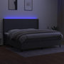 Voir la diapositive 3 : VIDAXL Sommier a lattes de lit matelas LED Gris fonce 200x200 cm Tissu