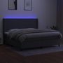 Voir la diapositive 3 : VIDAXL Sommier a lattes de lit matelas LED Gris fonce 200x200 cm Tissu