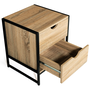 Voir la diapositive 6 : ID MARKET Lot de 2 tables de chevet DETROIT 2 tiroirs bois et métal noir design industriel