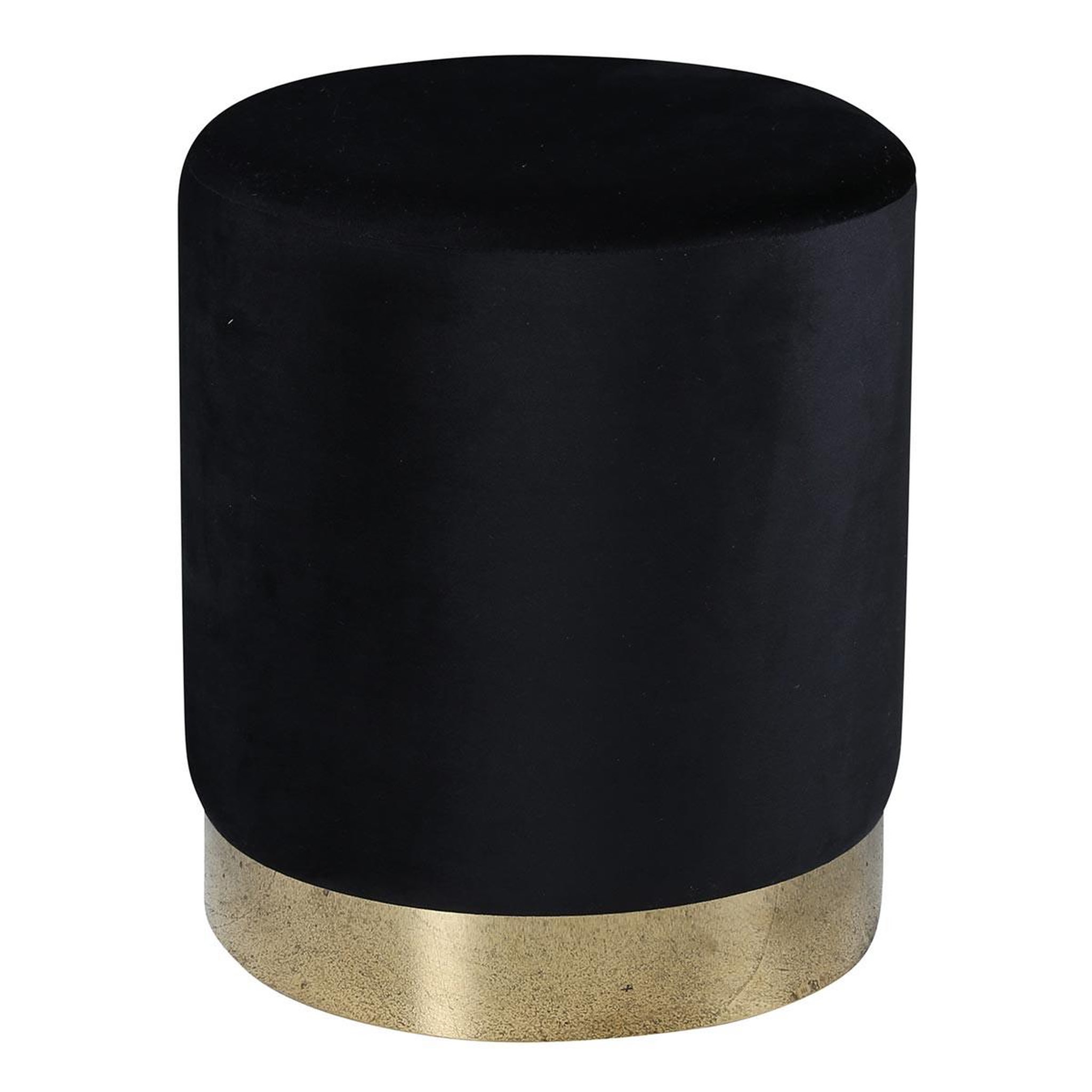 Paris Prix Pouf en velours  benji  42cm noir
