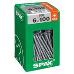 CENTRALE BRICO Lot de 100 vis acier tête fraisée torx SPAX, Diam.6 mm x L.100 mm