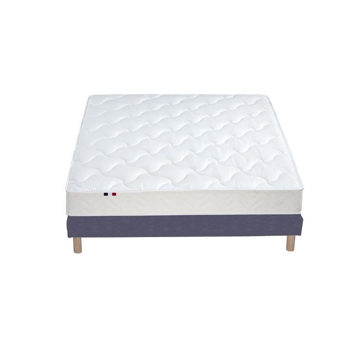 IDLITERIE Ensemble matelas 100% latex 3 zones et sommier Essentiel - qualité française