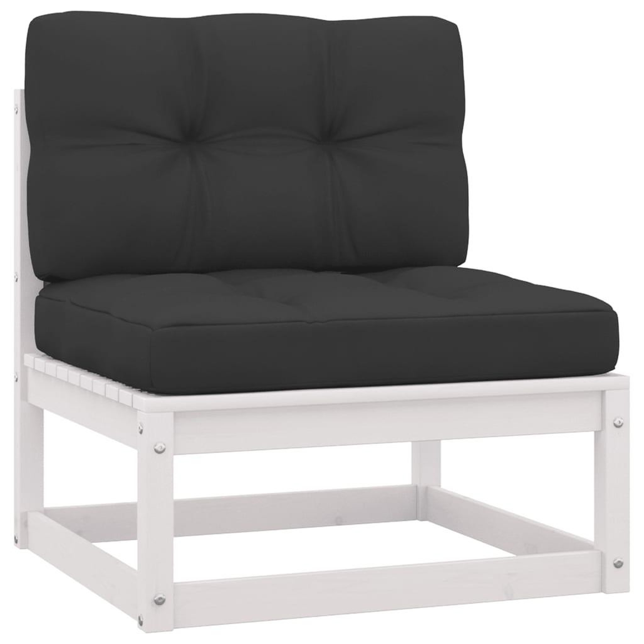 Voir la diapositive 4 : VIDAXL Salon de jardin 13 pcs avec coussins Blanc Bois de pin massif