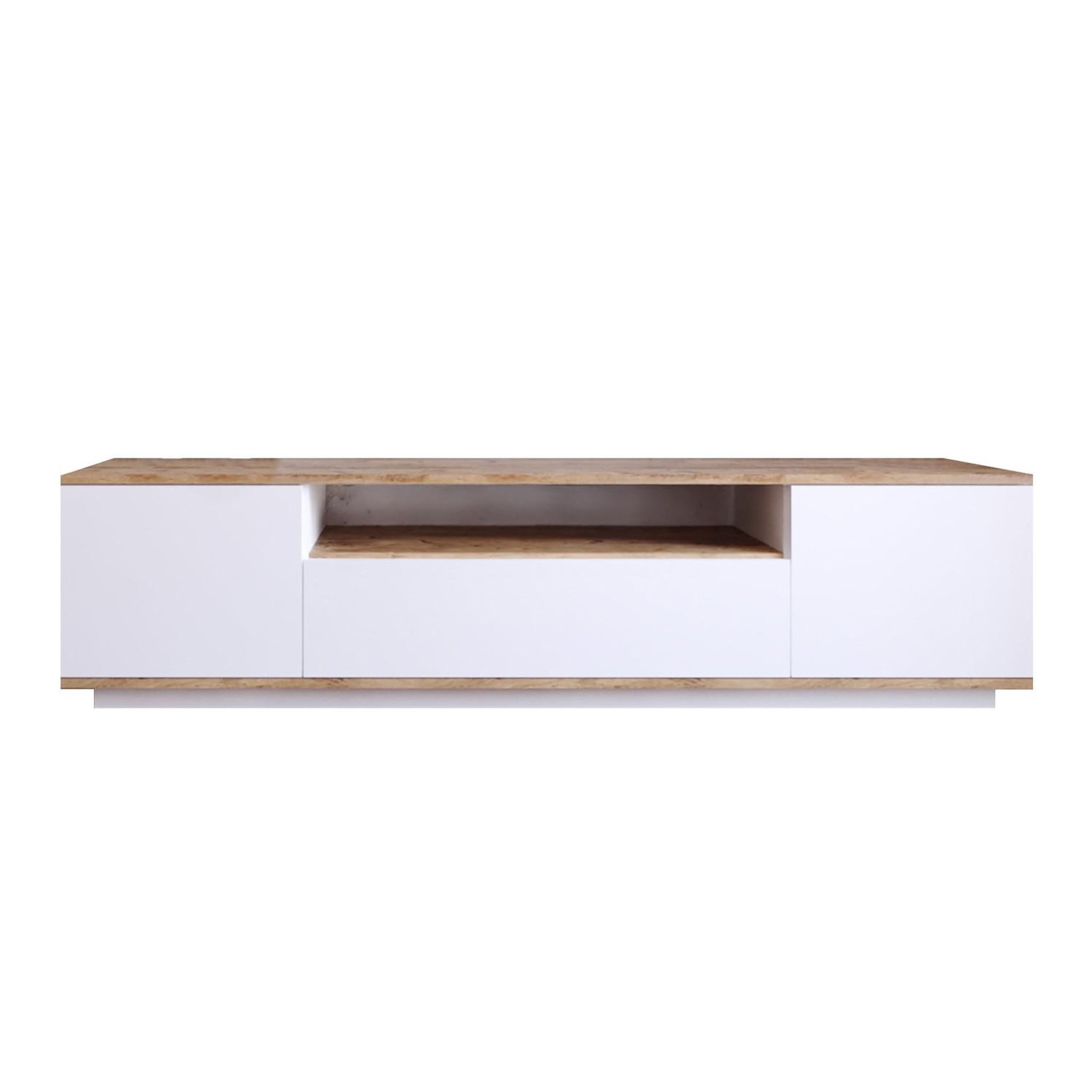 Habitat et Jardin Meuble tv en bois  fr7  - 180 x 44 x 44 cm - pin atlantiqueblanc