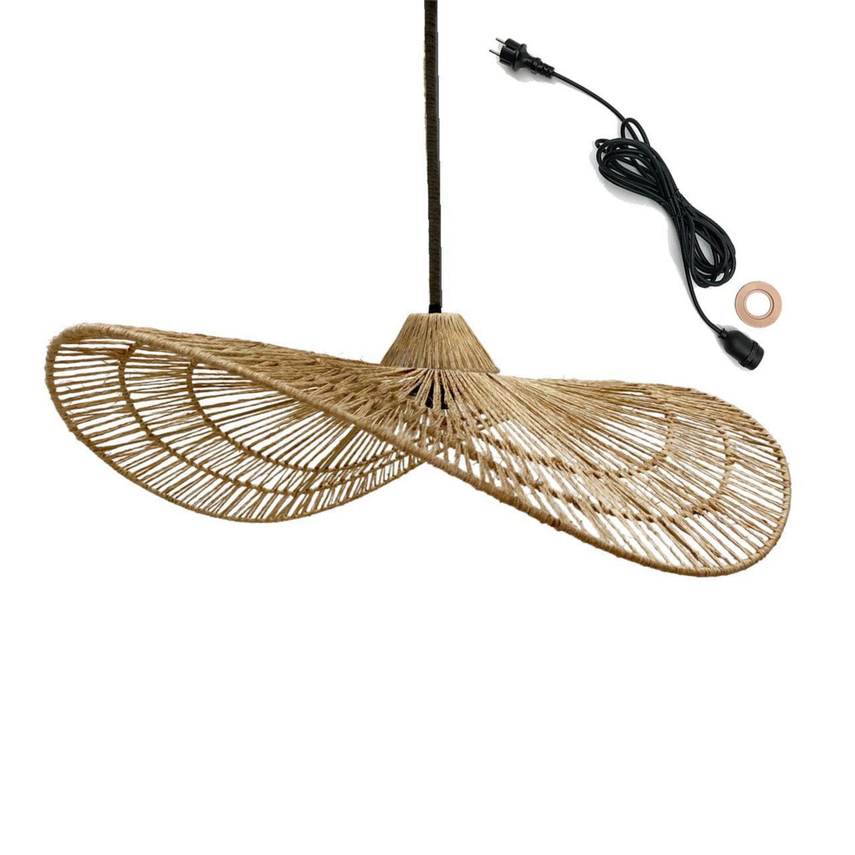 Lumisky Suspension d'extérieur avec cable MARBELLA Beige Corde H14 cm