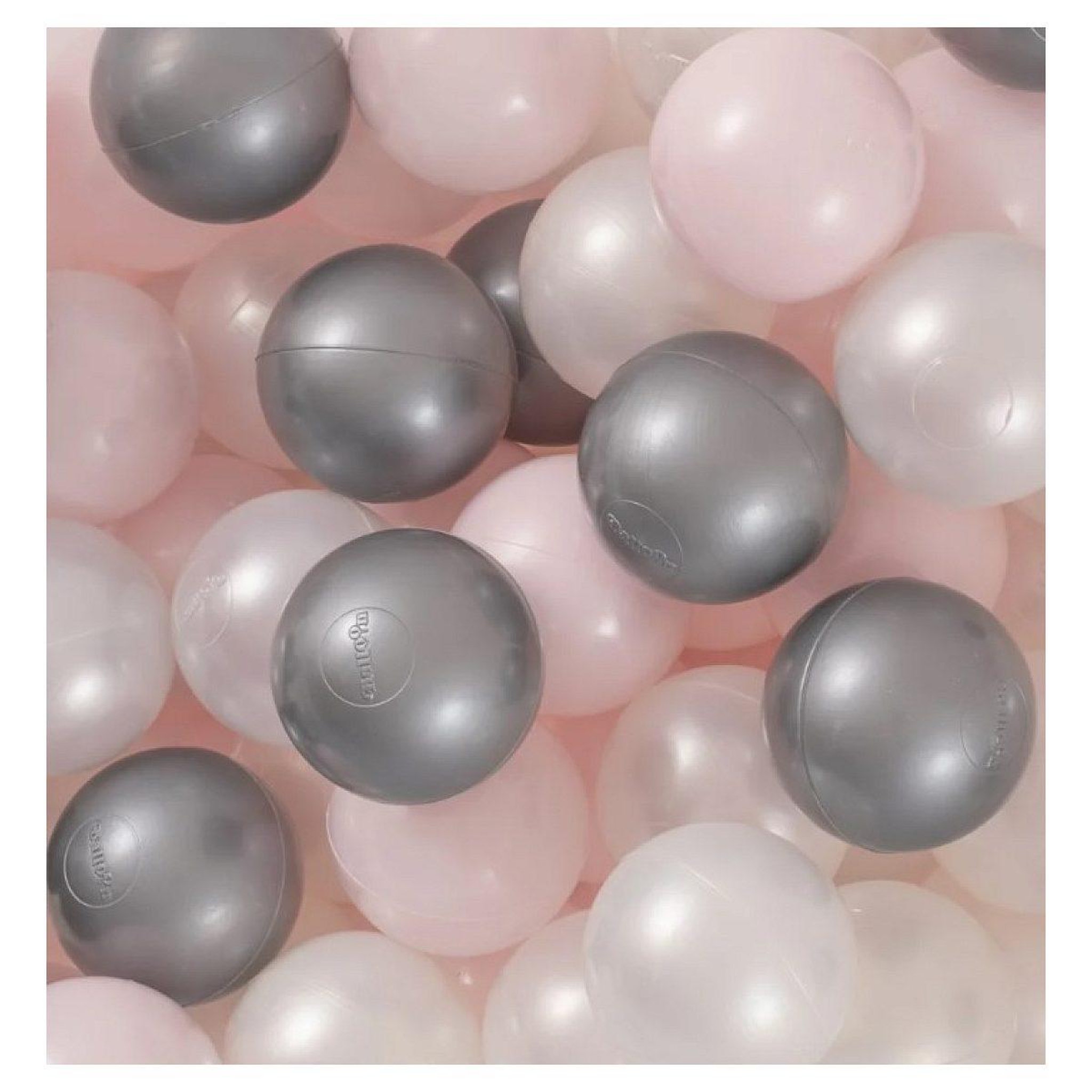 Voir la diapositive 2 : PLUSH NEST Piscine à balles 90x30 coton rose 200 balles rose