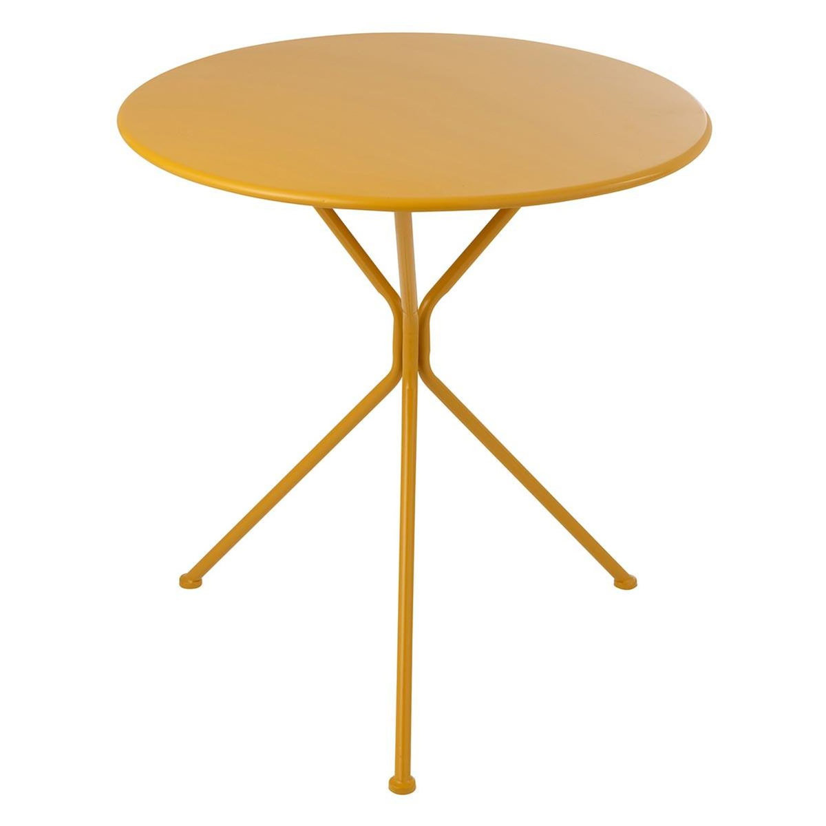 Paris Prix Table de Jardin en Métal  Tripod  72cm Ocre