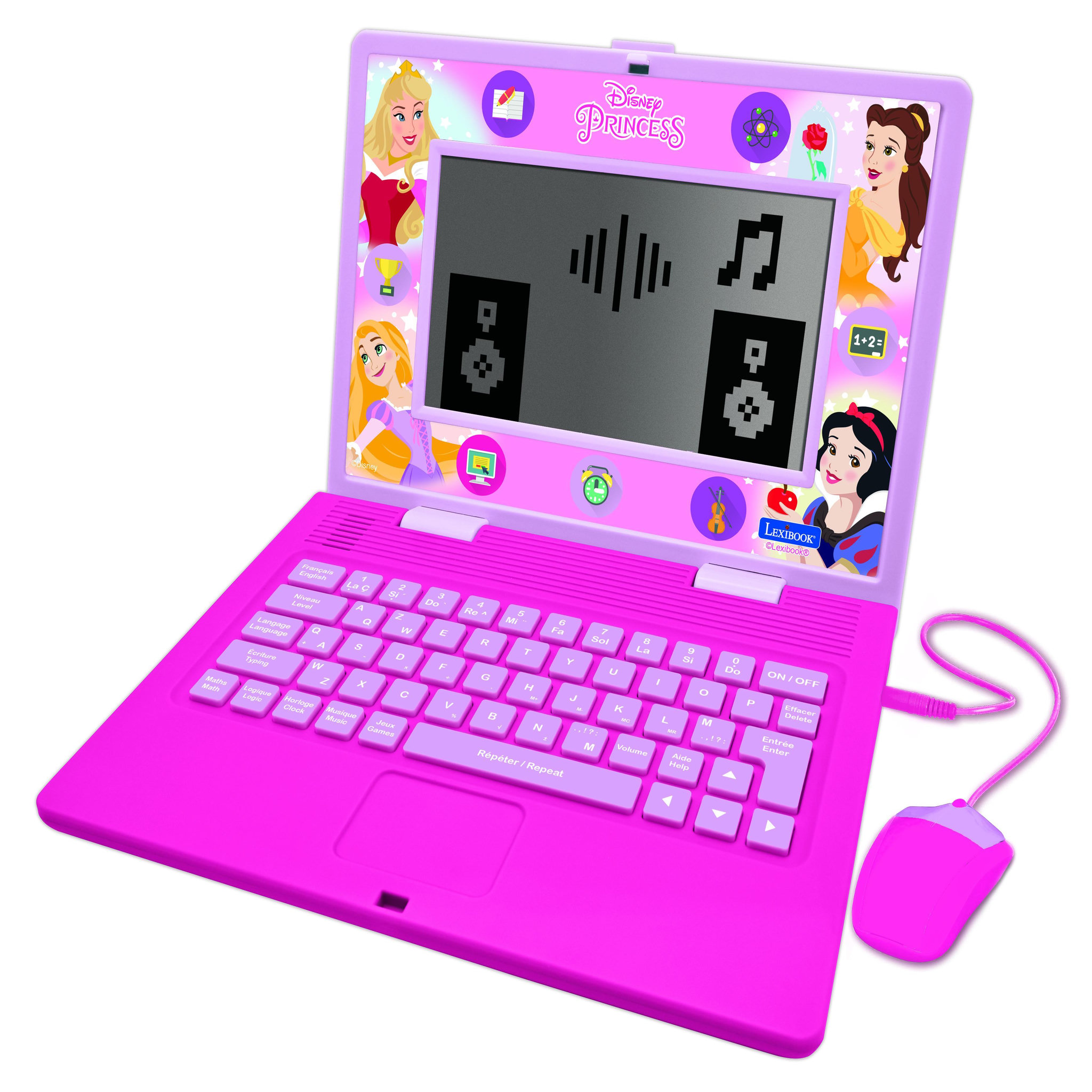 Voir la diapositive 1 : Lexibook Ordinateur portable éducatif bilingue Disney Princesse (FR/EN)