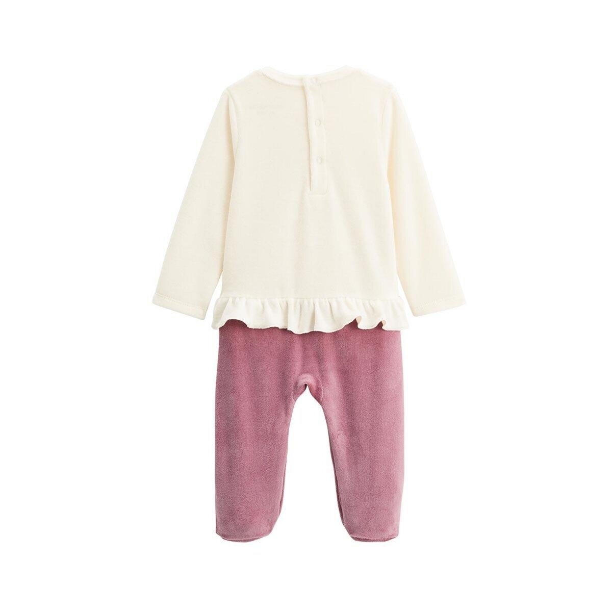 Petit Béguin Pyjama bébé en velours Matcha