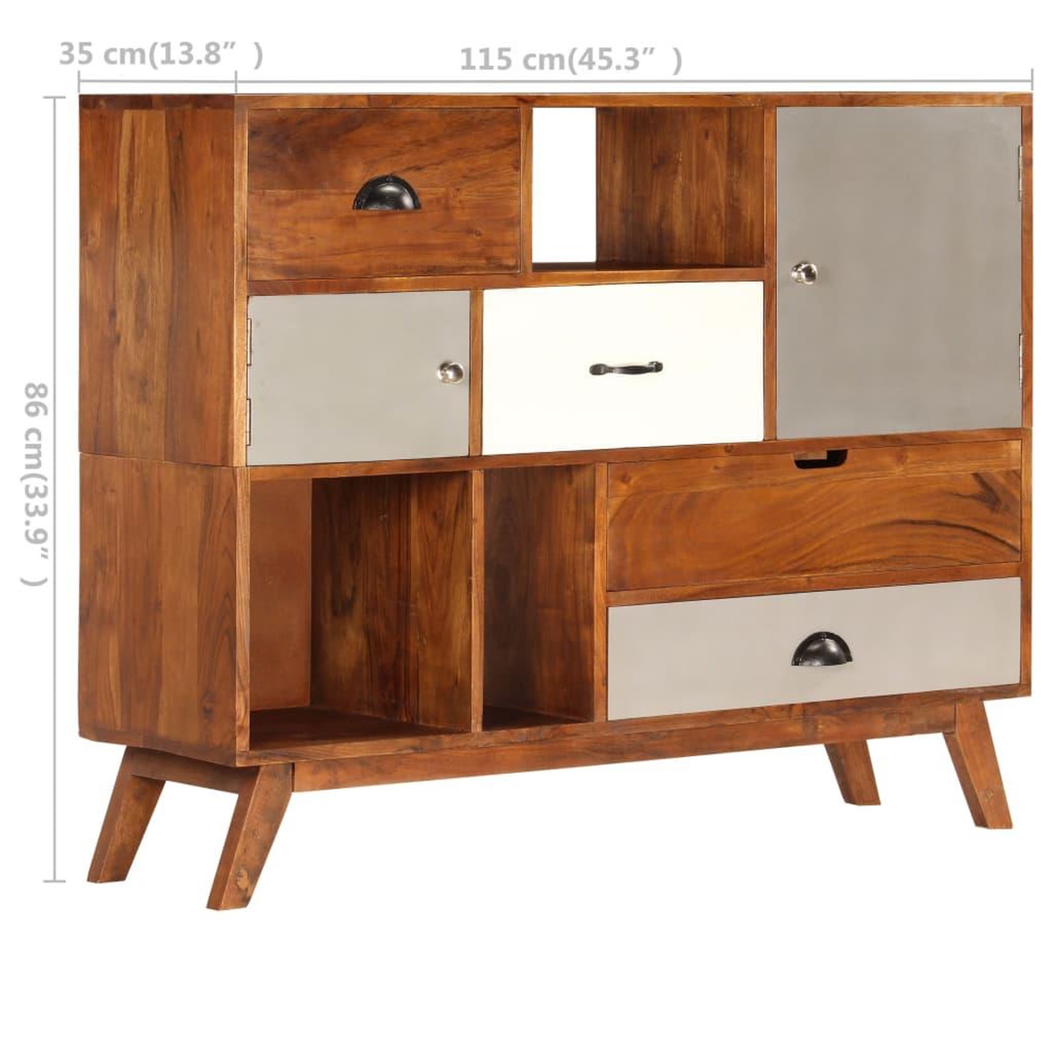 Voir la diapositive 6 : VIDAXL Buffet 115x35x86 cm bois solide d'acacia