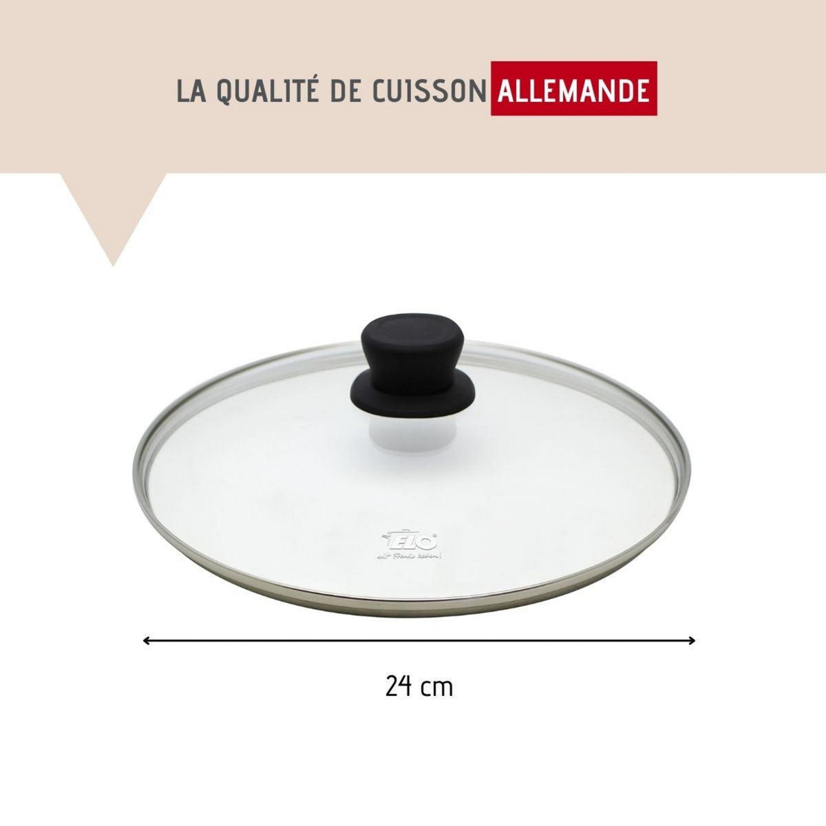 ELO Ensemble de poêle et couvercle en verre de 24 cm Elo Smart Life
