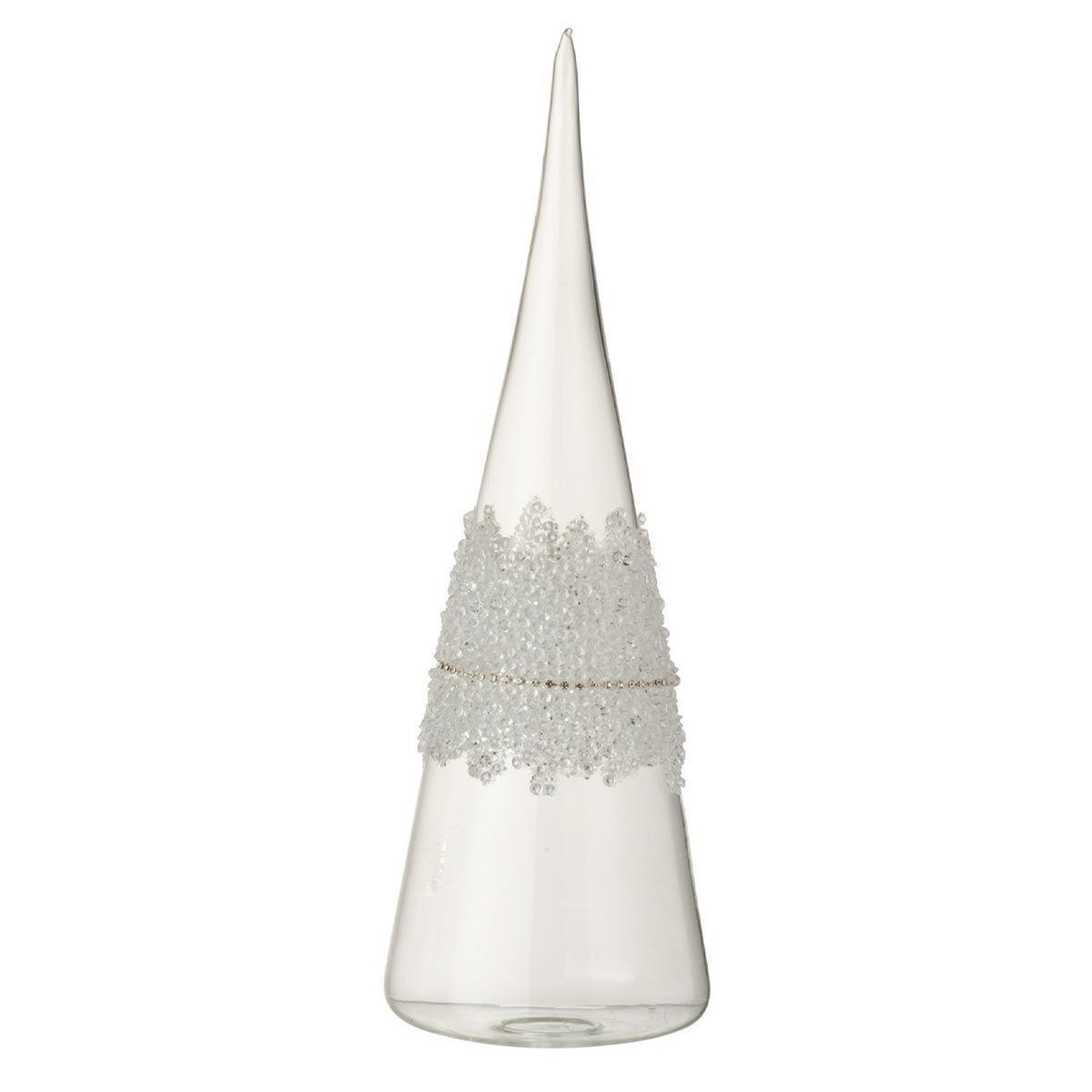 J-LINE Cône Glace en Verre  Diamant  28cm Transparent