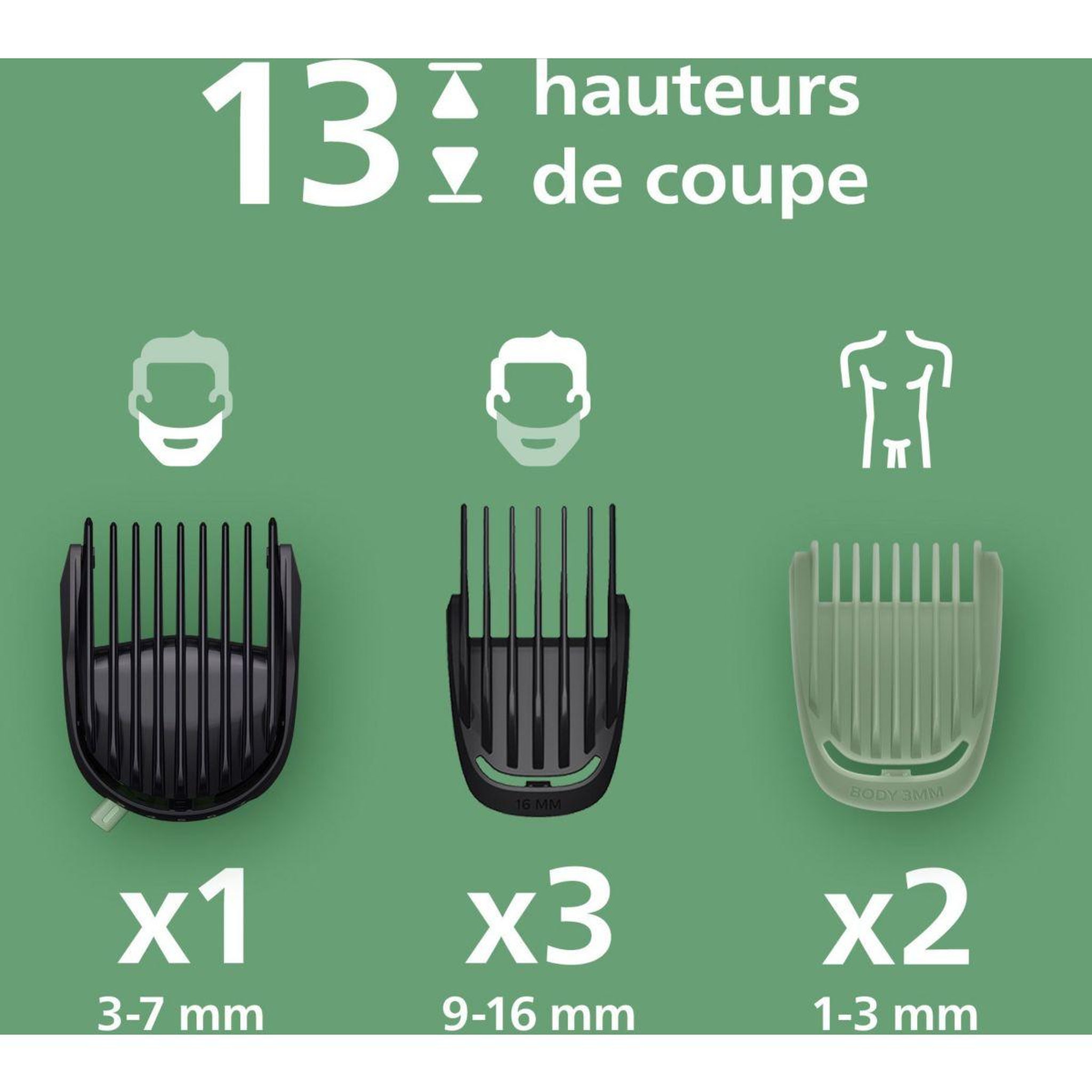 Voir la diapositive 2 : Philips Tondeuse corps mg5931/15 series 5000,  13 hauteurs de coupe, précision 0,5 mm, autonomie 120 mn