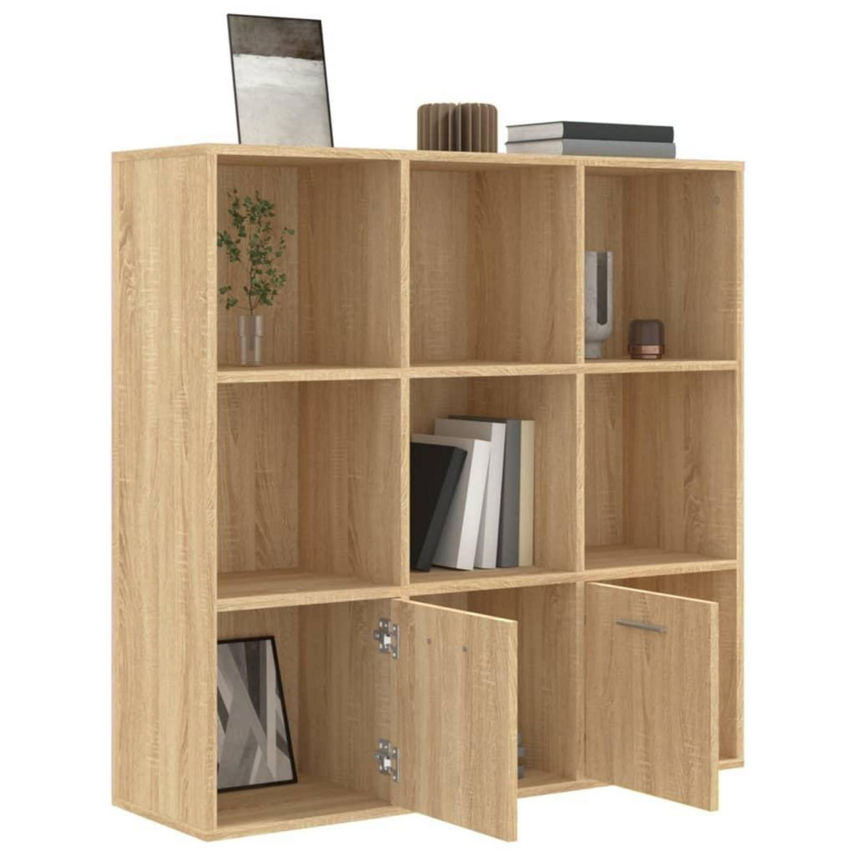 VIDAXL Bibliotheque Chene sonoma 98x30x98 cm Bois d'ingenierie