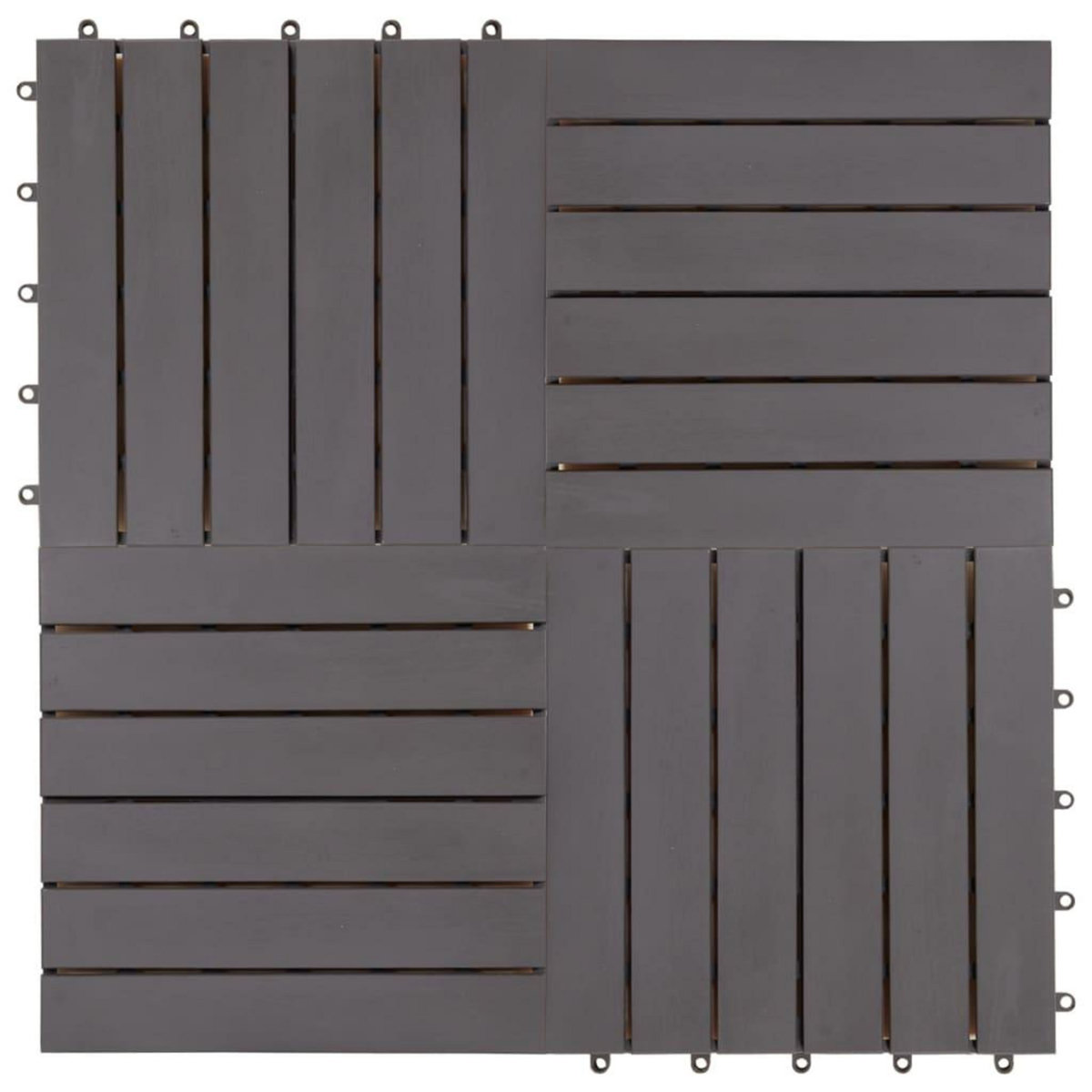 VIDAXL Carreaux de terrasse 30pcs Delavage gris 30x30 cm Acacia solide